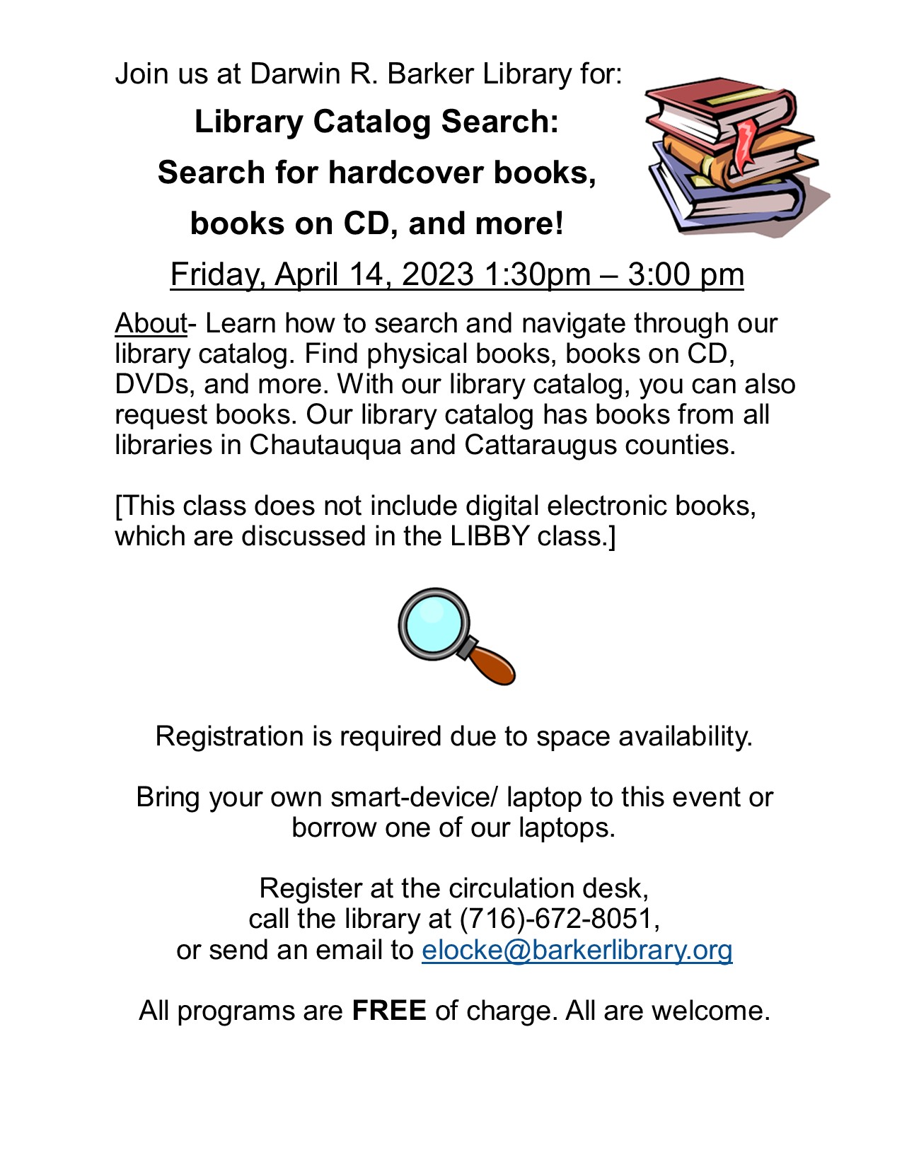 Library Catalog Search • Darwin R. Barker Library